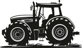 Tractor silhouette on a white background vector
