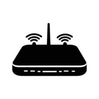 a router with black router icon and logo on white background vector