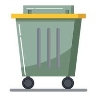 Empty Large Trash Container for Waste Management on White Background vector