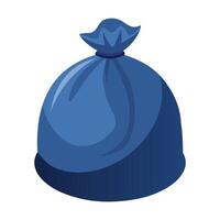 Plastic Garbage Bag Displayed on White Background vector