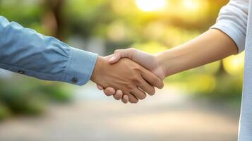 Firm Handshake Business Agreement Teamwork Partnership Collaboration Deal Success C photo