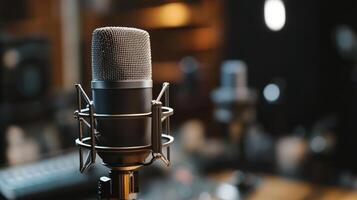 Professional Studio Microphone for Podcast Recording and Broadcasting photo