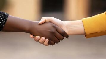 Diverse Hands Shaking Business Partnership Teamwork Collaboration Agreement Unity Re photo