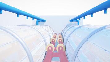 Industrial Conveyor System An intricate network of rollers and belts forms a modern industrial conveyor system. The pristine. photo