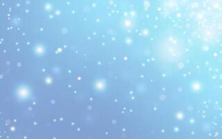 Soft Blue Bokeh with Twinkling Light Particles. Dreamy Sky Glow with Floating Sparkles, Background decoration vector