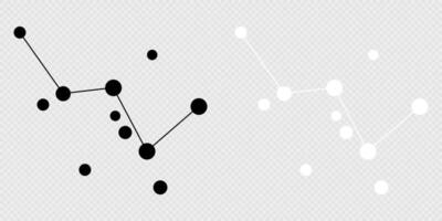 Cassiopeia constellation map set. illustration. vector