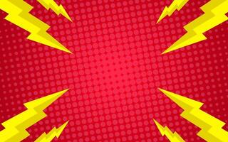 abstract pop art background with thunder. vector