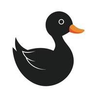 black and white silhouette of a swan, showcasing intricate details in its feathers and body. vector