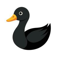 silhouette of a swan, showcasing intricate details in its feathers and body. vector