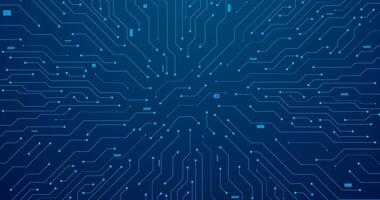futuristic network circuit with connection path lines network in blue background banner template vector