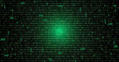 green data falling matrix wallpaper background banner template in binary numbers with geometric cover lines vector
