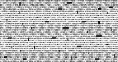 corrupted data with erased data binary lines in black template vector