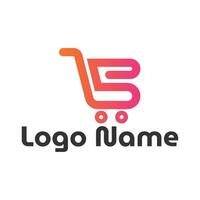 B letter ecommerce logo design concept vector