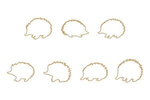 Echidna Outline Icon Set vector