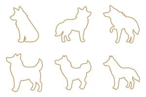 Dingo Outline Icon Set vector
