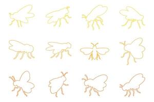 Firefly Outline Icon Set vector