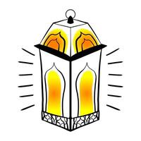Hand drawn sketch of Ramadan hanging lantern vector