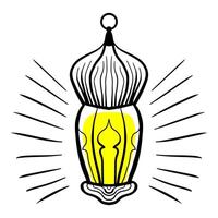 Hand drawn Ramadan lantern doodle vector