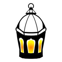 Hand drawn simple sketch of Ramadan hanging lantern vector