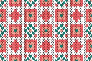 Knitting sweater pattern background. vector