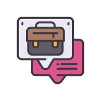 working message filled color icon vector