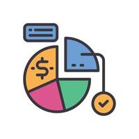pie chart filled color icon vector