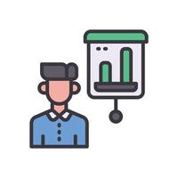 presentation filled color icon vector