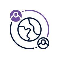global network dual tone icon vector