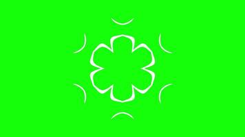 Abstract clover-shaped pattern with smooth curves and surrounding crescents video