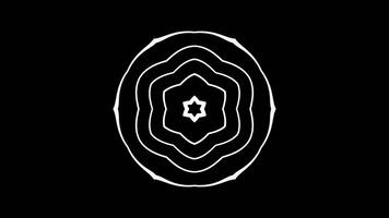 Layered star-shaped patterns with concentric wavy outlines forming abstract geometric ripples. Decorative design with structured symmetry and flowing contours video