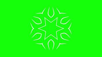 Intricate star-shaped centerpiece with surrounding flame-like patterns and layered geometric outlines video