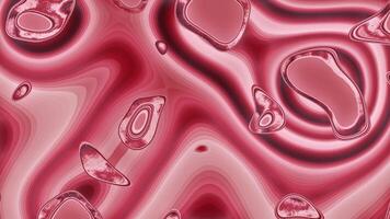 4K Vibrant red abstract swirl animation with layered contours and dynamic shapes video