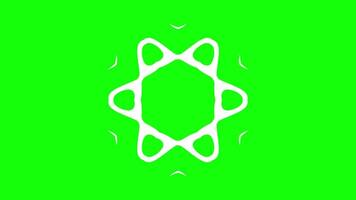 Animated geometric pattern with interconnected loops and symmetrical star structure video
