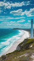 View of the Lighthouse on the North Island of New Zealand. photo