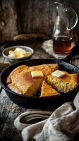 Cornbread in a skillet photo