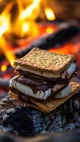 S'mores on a campfire photo