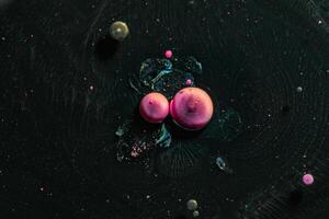 Contrast macro abstraction of bubbles in water. Space macro photo. photo