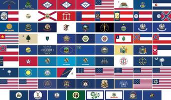 Historical State And Territory Flags Bundle Premium Quality vector