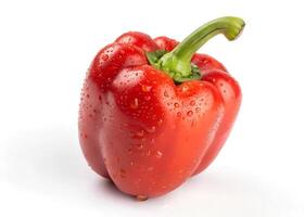 Close-up of bell peppers against white background photo