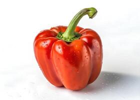 Close-up photo of red bell pepper isolated on white
