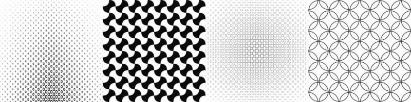 Black and white geometrical shape pattern collection vector