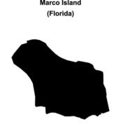 Marco Island, Florida blank outline map vector