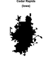 Cedar Rapids, Iowa blank outline map vector