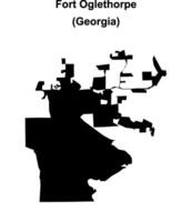 Fort Oglethorpe, Georgia blank outline map vector