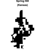 Spring Hill, Kansas blank outline map vector