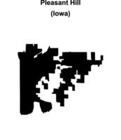 Pleasant Hill, Iowa blank outline map vector