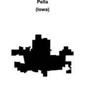 Pella, Iowa blank outline map vector