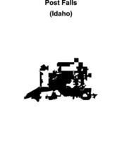 Post Falls, Idaho blank outline map vector