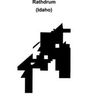 Rathdrum, Idaho blank outline map vector
