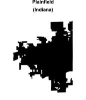 Plainfield, Indiana blank outline map vector